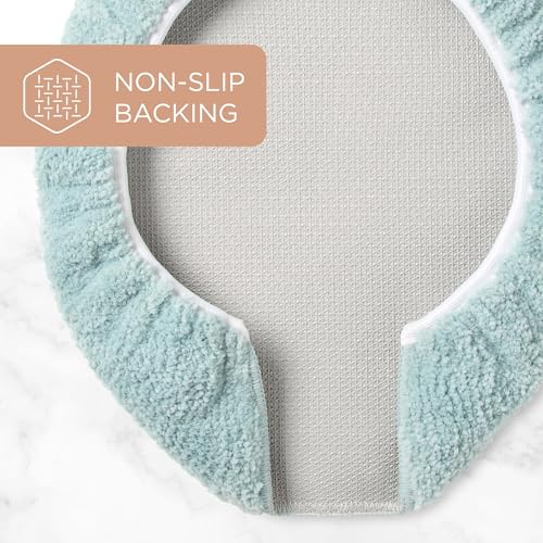 TOWN & COUNTRY EVERYDAY Ultra Plush Solid Tufted Toilet Lid Cover, Soft and Absorbent, Non-Slip Cover, Machine Washable, Aqua Blue, 18"x19" by TOWN & COUNTRY EVERYDAY - Image 3