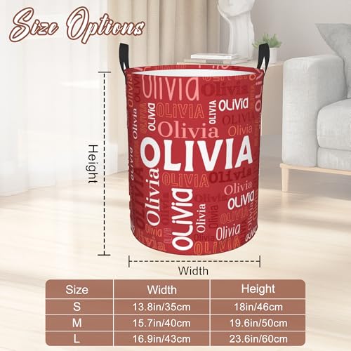Image of Custom Name Laundry Hamper, Personalized Laundry Basket with Name for Boys Girls Kids Men Women, Customized Name Dirty Clothes Basket Gifts for Clothes Toy Bathroom Bedroom Laundry Room Dorm