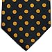 Retreez Polka Dots Woven Microfiber Men's Tie - Black with Gold Dots