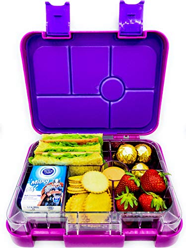 Abovego – 6-Compartments-Bento Box for Kids & Adults- BPA Free- Leak-Proof with Friendly