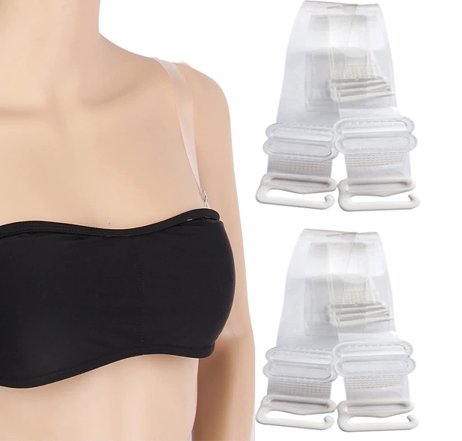 Women's Transparent Plastic Detachable Transparent Straps Bra Strap Plastic Metal FreeSize Pack of 2-image-12