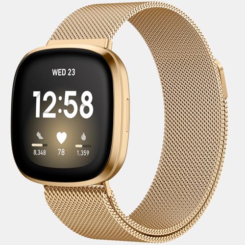 ZWGKKYGYH Bands Compatible with Fitbit Versa 3/ Versa 4/ Sense 2 and Sense Smartwatch, Stainless...