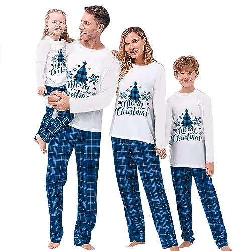 Christmas Newborn Baby Family Pajamas Matching Sets Long Sleeve Top Plaid Pant Holiday Sleepwear Sets