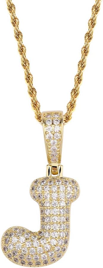 HECHUANGGold Letter Chain Necklace for Women Personalized Initial Name Necklace Men Stainless Steel Rope Chain…