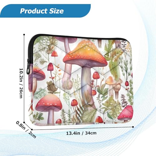 Funda para portátil 13-14 pulgadas impermeable Mushrooms blanca miniatura 3