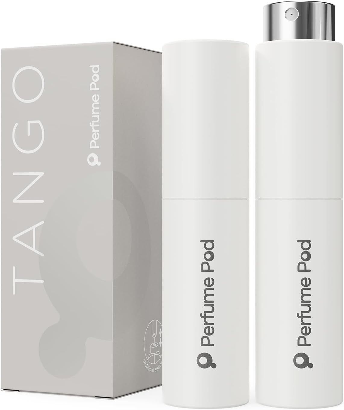 Perfume Pod TANGO Refillable Travel Perfume Atomizer, 5 ml, White
