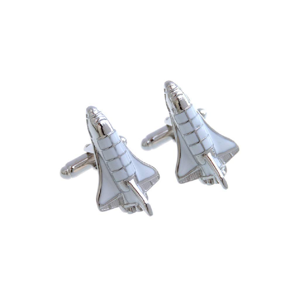mrcuff Shuttle Rocket Plane Pair of Cufflinks in a Presentation Gift Box & Polishing Cloth-picture-7