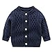 Infant Baby Boys Cardigan Crochet Sweater Toddler Warm Knit Thick Sweater Button up Casual Sweatshirt Autumn Winter Navy Blue