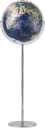 SYALEO Globo Terráqueo Globo Terráqueo - Globo de pie de 17.9 pulgadas con soporte de metal, luz táctil recargable, globo decorativo para el hogar y