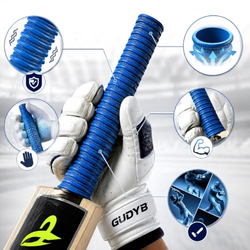 Image of Professional Cricket Bat Handle Semi Coil Grips with Better Shock Absorption | Cricket Accessories Bat Handle Grips, Pack of 1 (Orange)