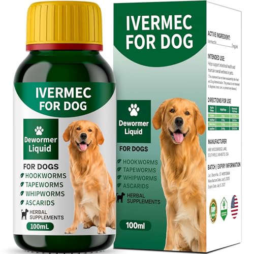 QIFEISHANKA lvermect Dewormer Liquid for Dogs, Broad Spectrum for All Wormer, Digestive Cleanser Treatment, Hookworms, Lung Worms, Pin Worms, Round Worms