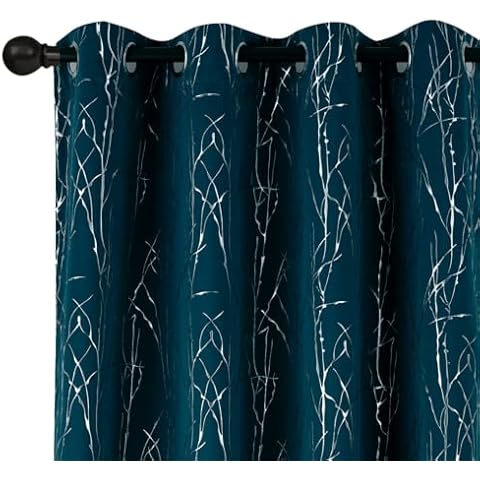 Tony's Peacock Blue Blackout Curtains Cover
