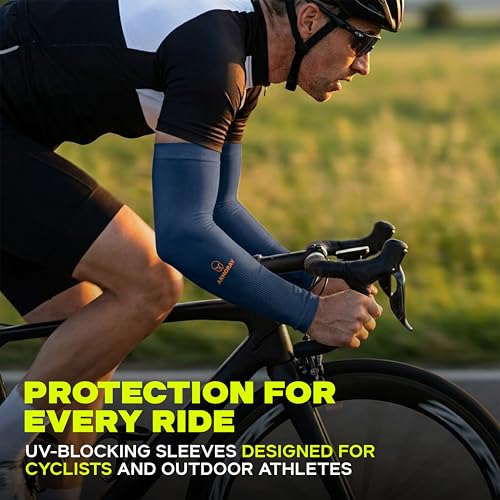 Image of ARMORAY Arm Sleeves for Men or Women - Compression Warmers to Cover Tattoo - for Basketball Golf Running Football Cycling or Sun Protection