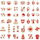 40PCS Game Day Charms for Bracelet Making Enamel Football Charms for Bracelet Necklace Earrings Jewelry Making DIY Football Mom Accessories Gifts (Red White)