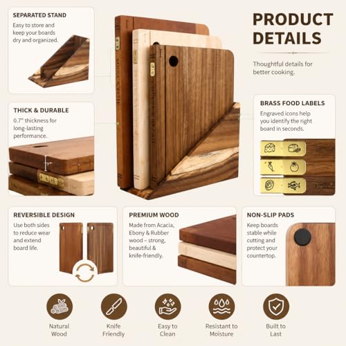 Set de tablas de cortar en forma de libro, 3 piezas miniatura 3