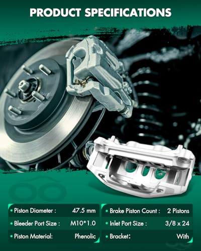 Image of SCITOO 18B5074 Rear Right Disc Brake Caliper w /Bracket Fit For Ford For E-150 2008-2014,For Ford For E-250 2008-2014,For Ford For E-350 Super Duty 2008-2019 2021-2024, Double Pistons