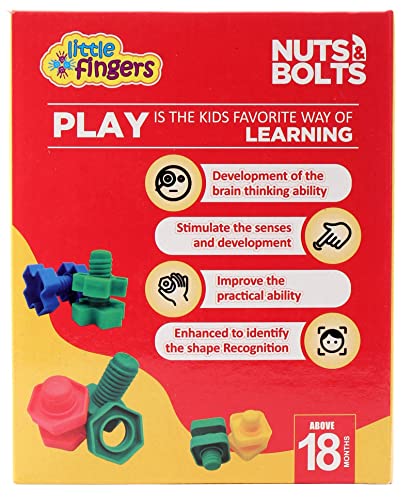 Image of Little Fingers Nuts & Bolts Blocks Multicolor - 32 Pieces