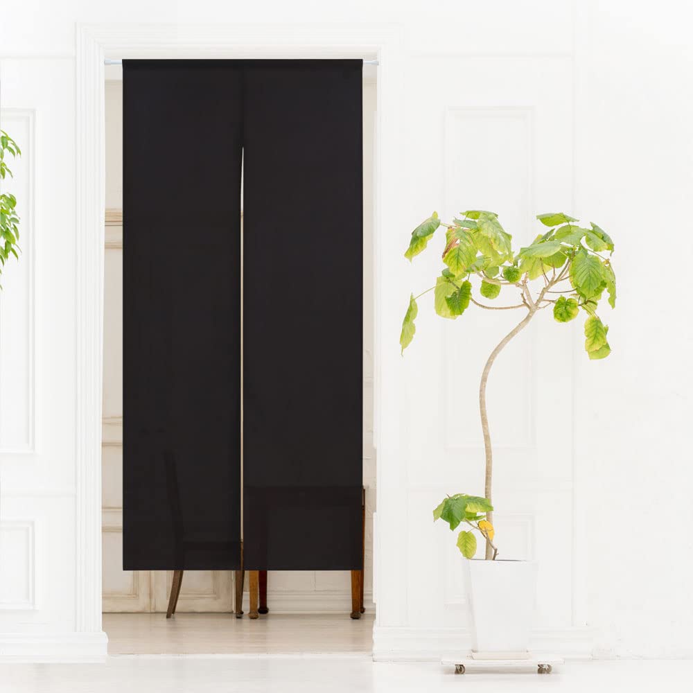 Noren Kobo Long Noren Door Curtain Black 28x67in Polyester Made in Japan