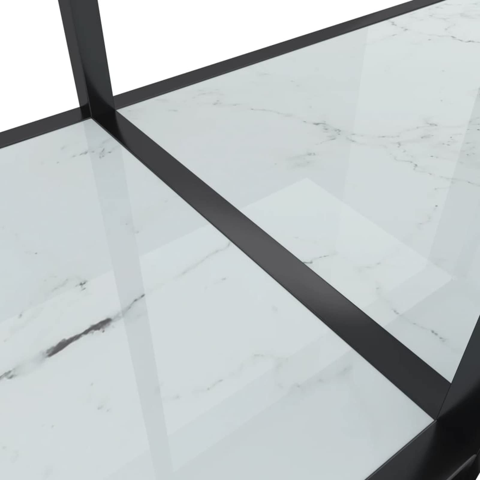 Stół konsolowy biały 180 x 35 x 75 cm ze szkła hartowanego, stolik konsolowy do przedpokoju, wąski stół wejściowy z szufladą i półkami do przechowywania, stolik na sofę do małych przestrzeni