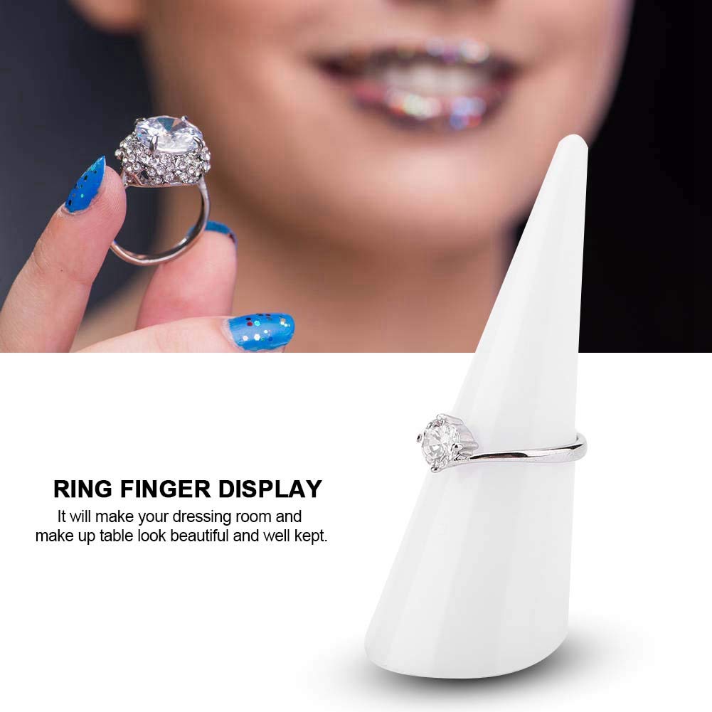 Ring Display Stand,Finger Ring Jewelry Display, 5pcs Single Finger Display Ring Holder Showcase Stand Jewelry Rings Organizer(White)