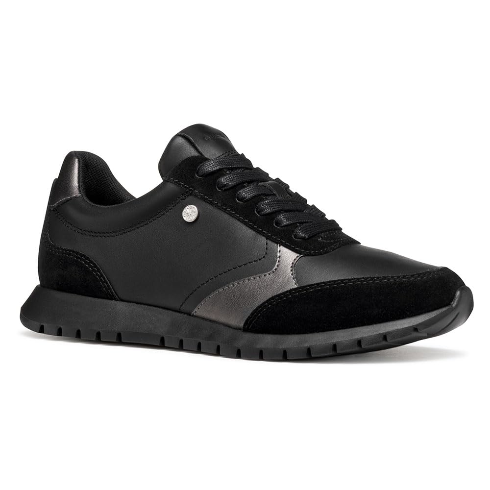 Geox Women's D Sukie 2.0 Trainers, Black, 39 EU, Black, 6 UK