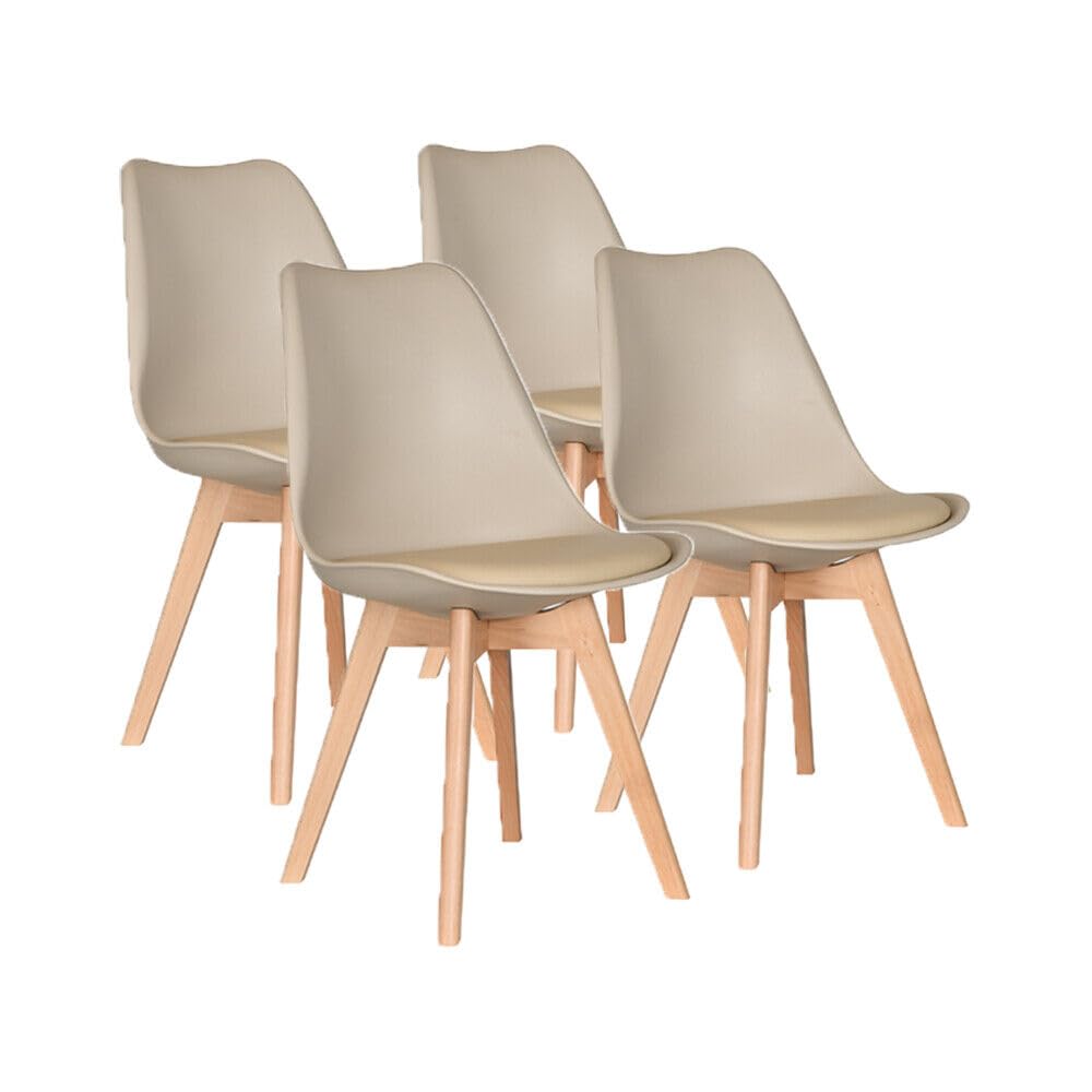 AVC Designs Set of 4 Dining Chairs Designer Wooden Home Office Commercial (Brown)