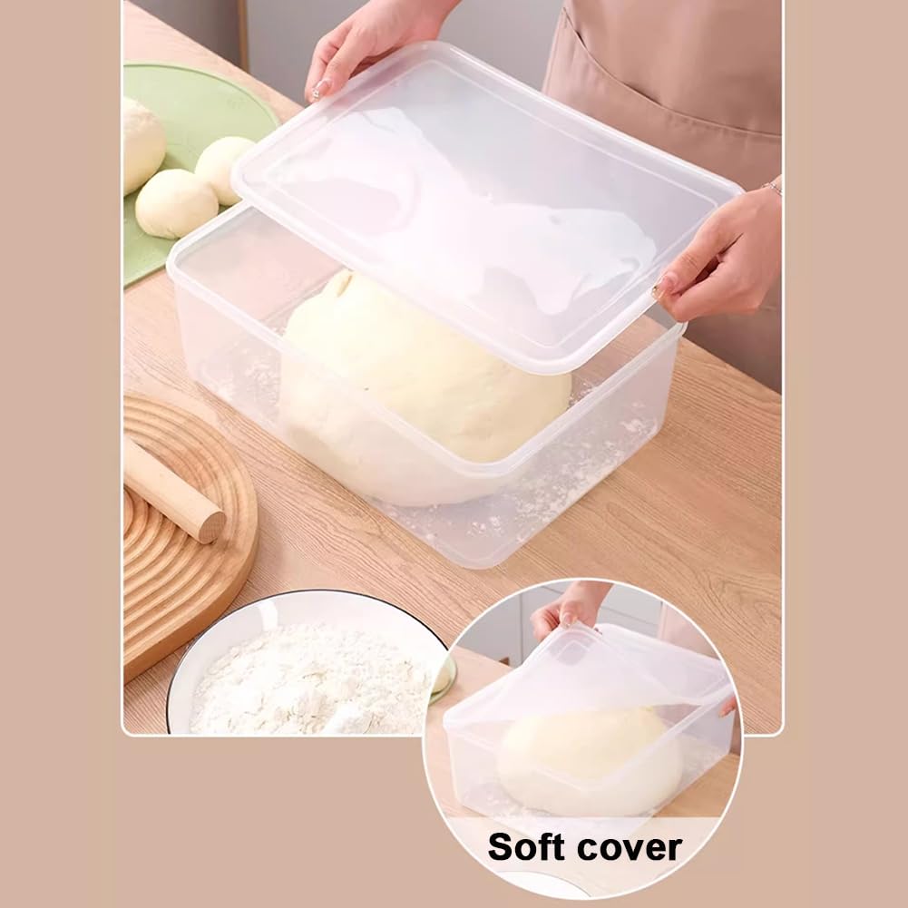 Recipiente Apilable De Acrílico para Fermentación De Masa, Paquete De 4 Cajas para Fermentación De Pan con Tapa, Contenedor Transparente para Almacenar Alimentos,4.5l