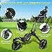 Golf Push Cart with 360° Front Wheels & Handbrake,Tivor 3 Wheel Pull Cart Offers One-Click Folding and All-Terrain Mobility