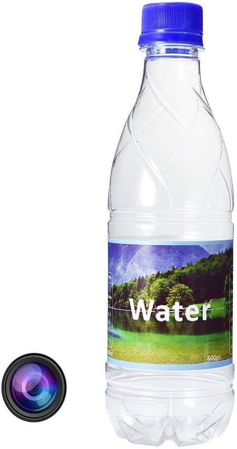 Omeiou Hidden Camera Water Bottle Spy Camera Full HD 1080P Mini DV Camera Portable Drinking Water Bottle Video Recorder with Motion Activated Detection Nanny Camera with 16GB Memory Card