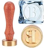 CRASPIRE Sello de hielo con letra B para cubitos de hielo con cabeza de latón extraíble y mango de madera, sello vintage de 1.2 pulgadas para cubitos de hielo, cóctel, whisky, mojito, bebidas, boda,