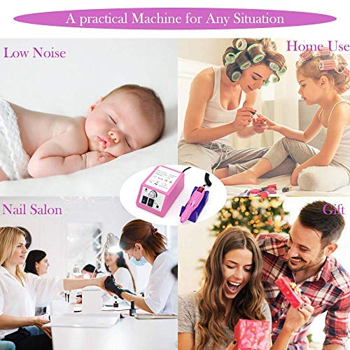 NAILWIND Professional Nail Drill Machine 20000 RPM, Nail File Kit for Acrylic Nails, Gel Nails Glazing Nail Art Polisher Sets for Home Salon Use Nail Drill Manicure Pedicure Set - Image 6