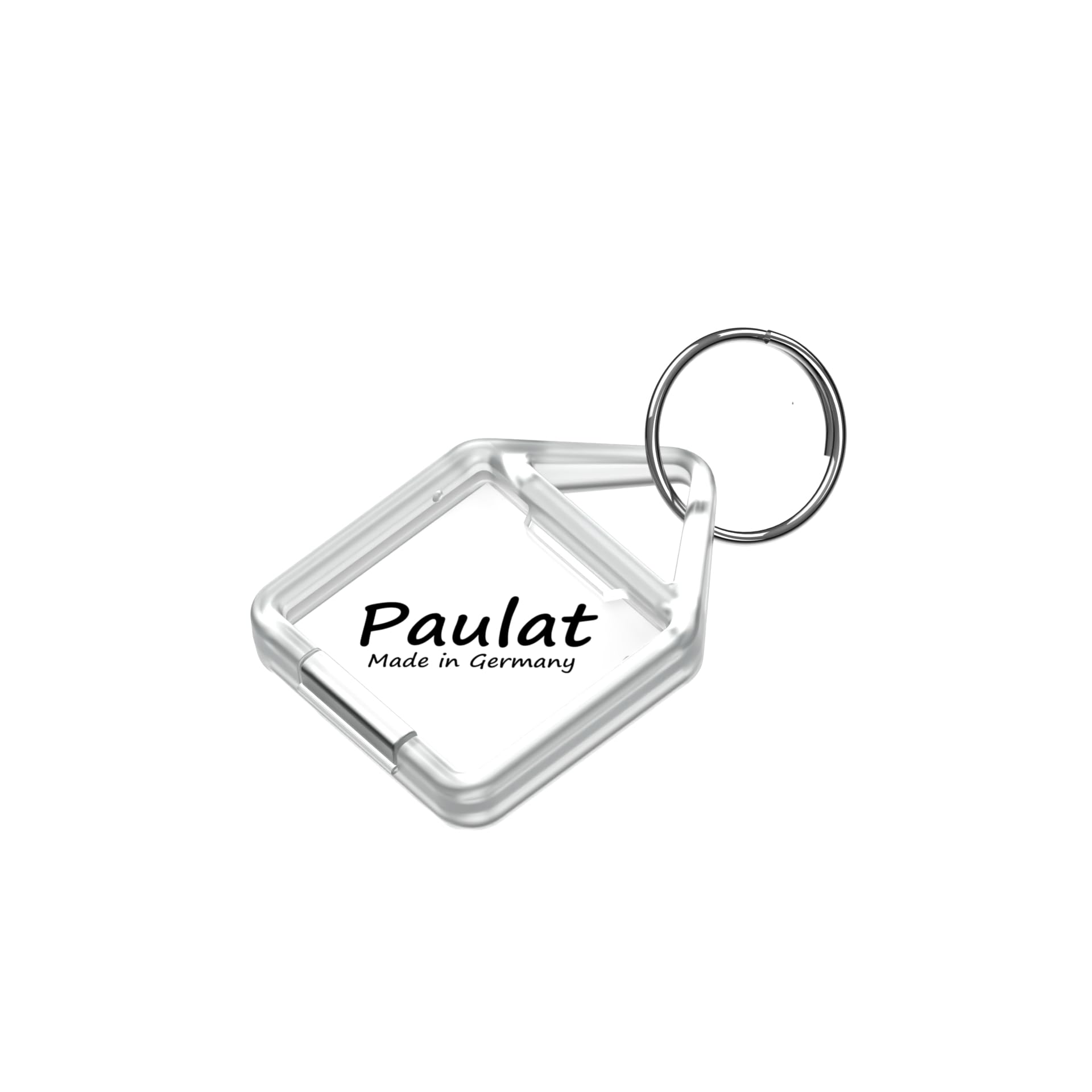 Paulat Schlüsselanhänger Nr. 14 (klein) aufklappbar, 20 oder 50 Stück, aus Kunststoff mit Ring, beidseitig lesbar & beschriftbar, in 8 Farben wählbar (20 Stück, transparent (19))