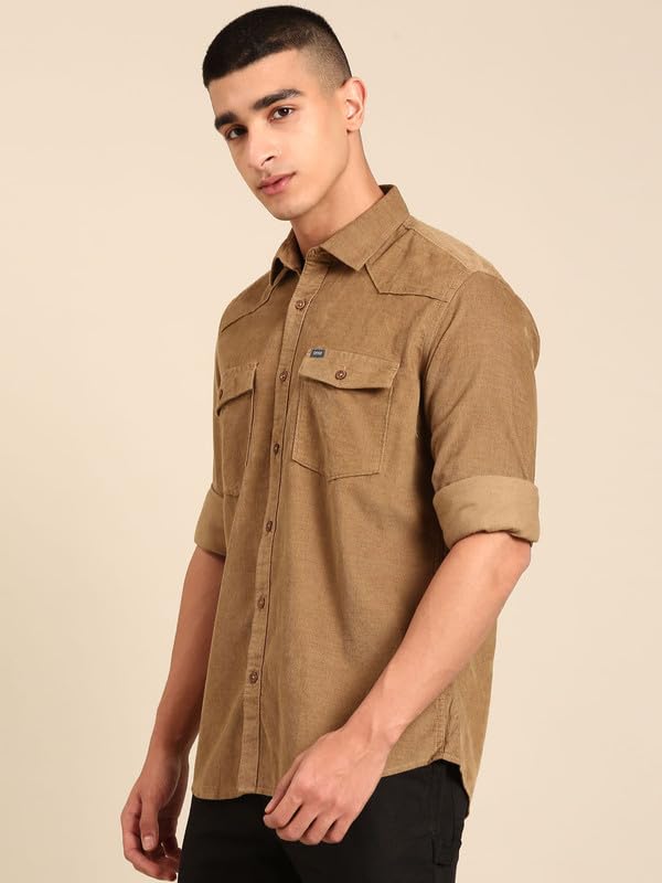 Image of Cavallo by Linen Club Men's Blended Linen Checked Contemporary Fit Full Sleeve Casual Shirt