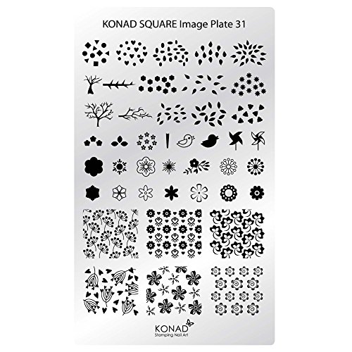 KONAD Placa de Diseños Square 31 para Estampado de Uñas