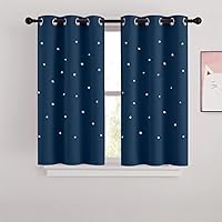 Vista 57 de NICETOWN Cortinas Opacas con Recortes de Estrellas para Dormitorio de Niños/Guardería, Cortinas de Tratamiento de Ventana con Aislamiento Térmico