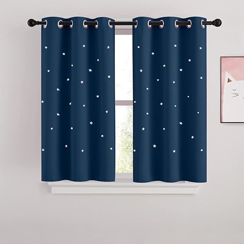Miniatura 57 de NICETOWN Cortinas Opacas con Recortes de Estrellas para Dormitorio de Niños/Guardería, Cortinas de Tratamiento de Ventana con Aislamiento Térmico