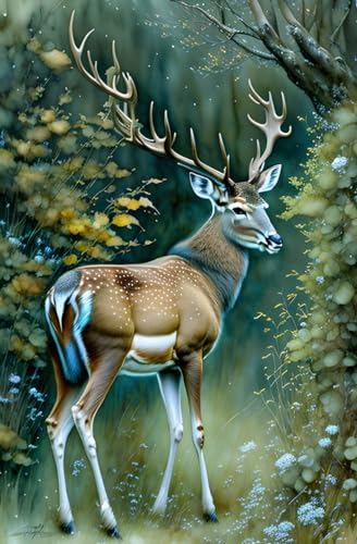 Affiche sur toile cerf 58x90 cm SERENDIPITP art mural sans cadre pour decoration