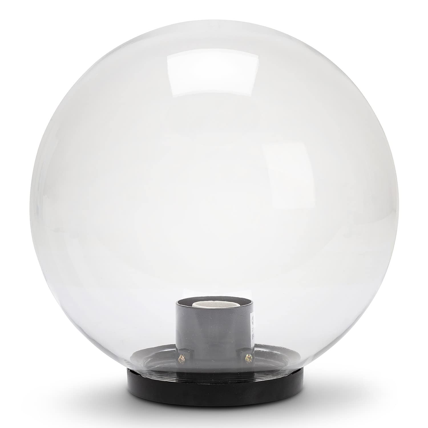 Velamp Garden Globe, 200mm Outdoor Lamppost, E27 Socket, LED Compatible, IP44 Waterproof, Sphere for Gardens, Parks, Condominiums, Terraces. Transparent