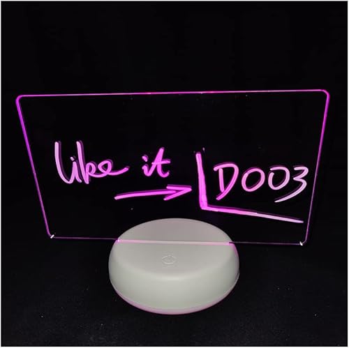 AITISI Acrylic Dry Erase Board with Stand as a Glow Memo LED Letter Message Board Note Glass Led Board White Board for Office School Home with Multicolor Light Widescreen Styling