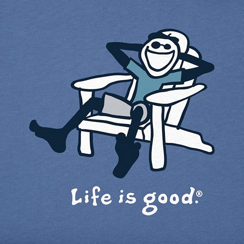 Life is Good. Men's Adirondack Jake Chill Short Sleeve Crusher Tee, Vintage Blue2