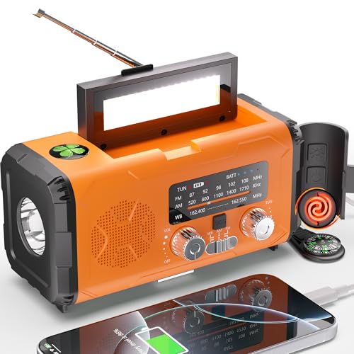 PLOOHT Emergency Weather Radio NOAA AM FM with 10000mAh Power