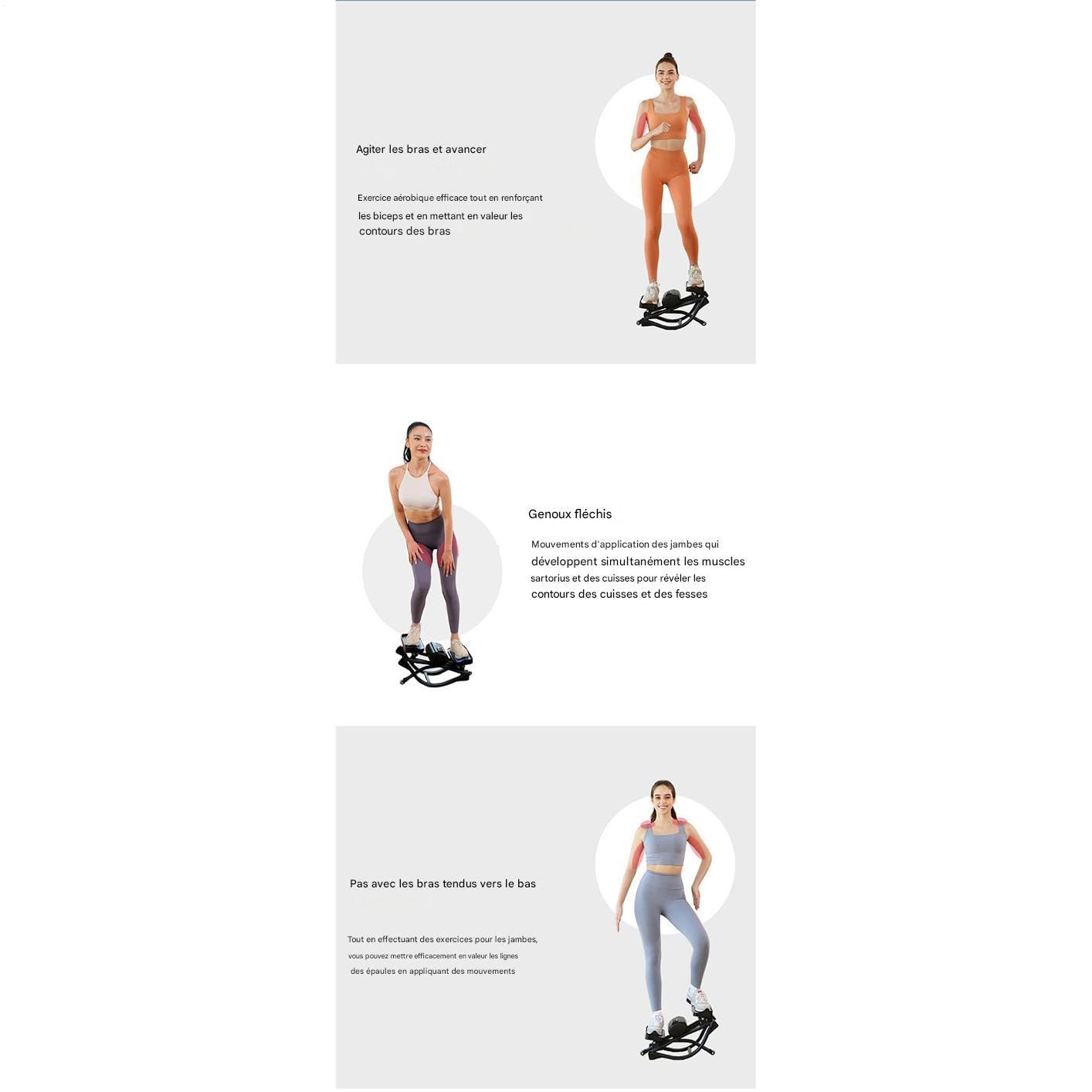 Rock Stepper Fitnessgerät Für Beine Po Bauch Training | Sanfter Stepper mit geringer Bewegung Für Frauen Männer Zuhause Büro Fitnessraum