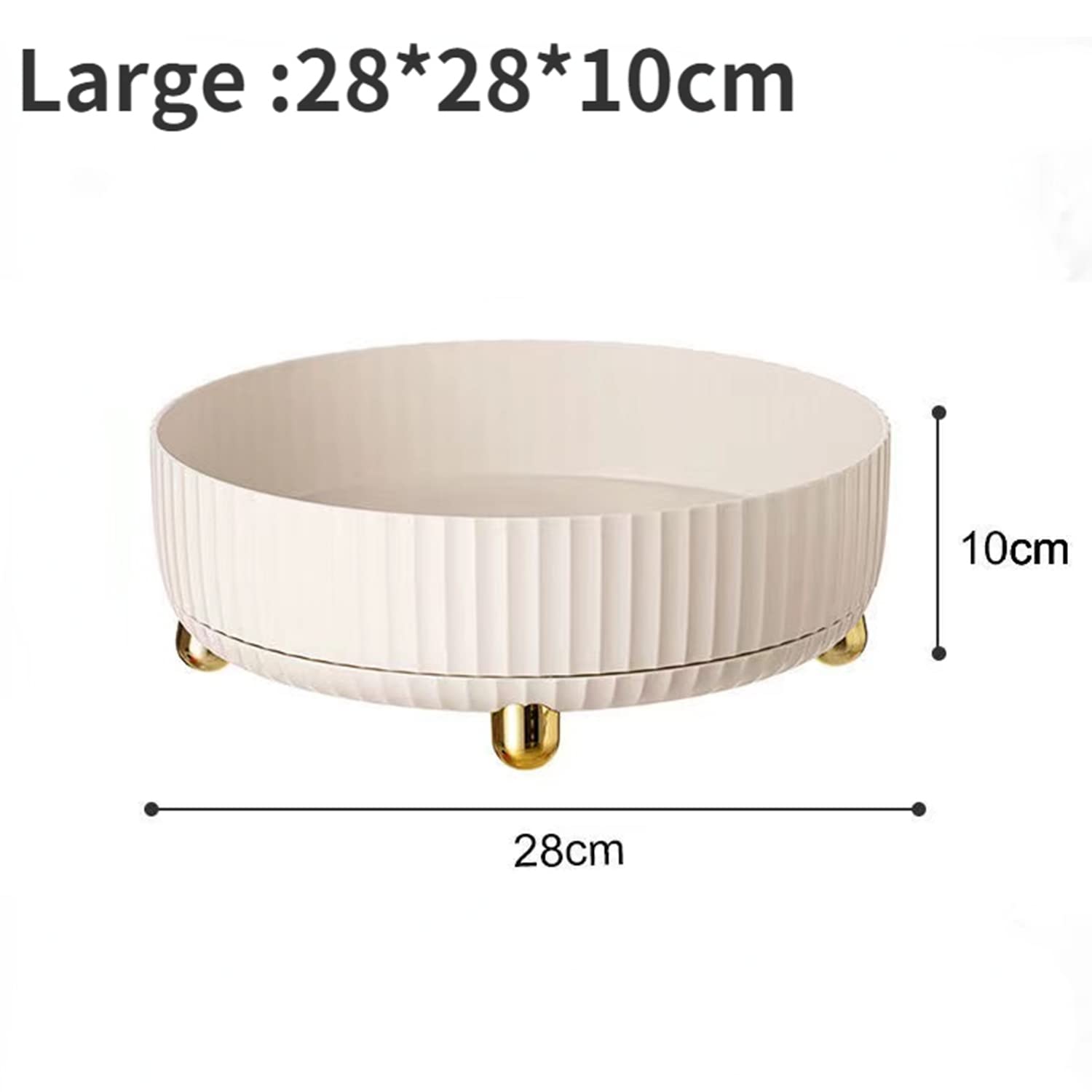 Organizadores de cosméticos giratorios, rotación de 360° de maquillaje para escritorio, lociones de almacenamiento, bandeja de perfume redonda con gran capacidad para joyas, frutas,