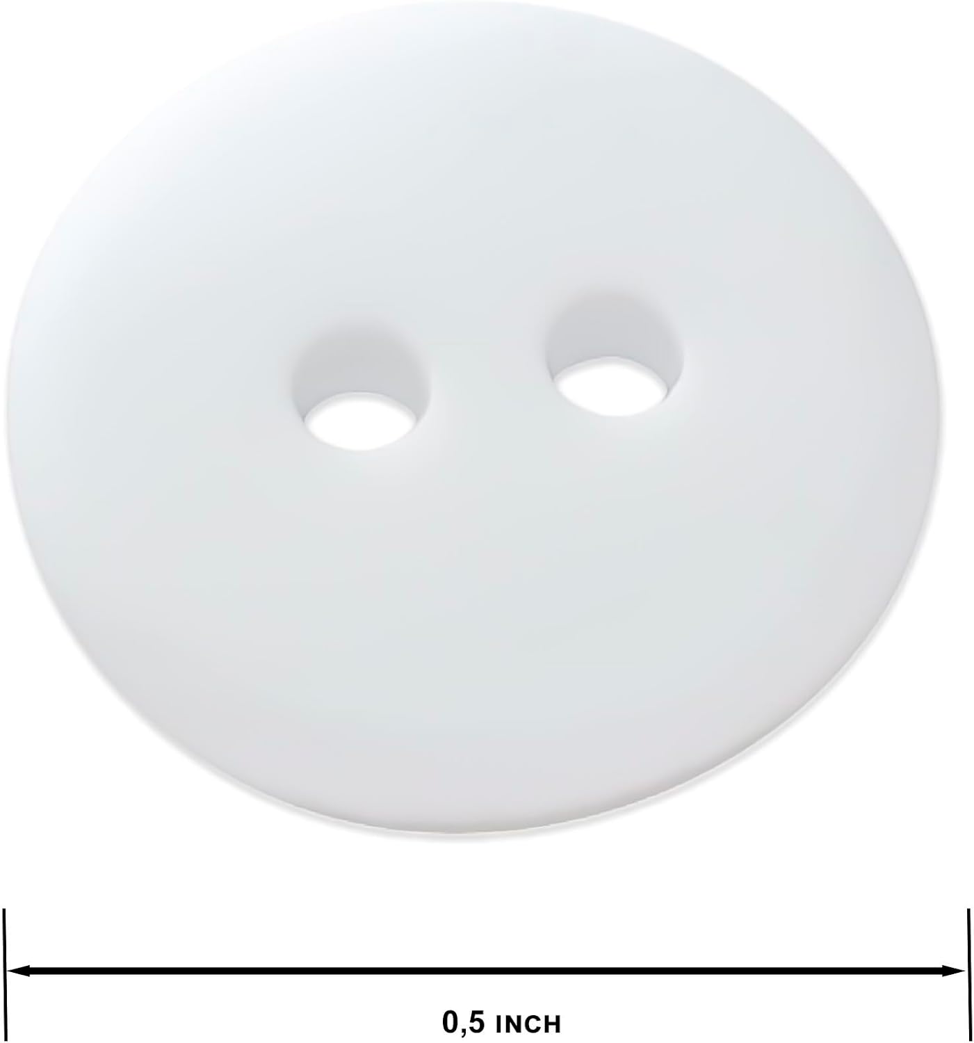 12 Pcs White Buttons for Sewing 0.5 inch Buttons for Crafts 2 Hole Round Buttons 20L Plastic Buttons 13mm Sewing Buttons Decorative Buttons for Blouse Trousers Shirt DIY Projects
