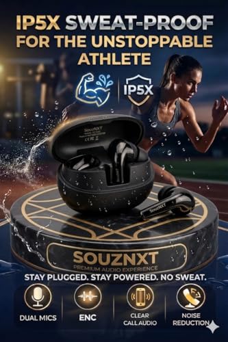Image of Supreme Wireless Earbuds, Bluetooth 5.4, Quad Mic ENC Noise Cancellation, 72H Playback, Deep Bass, Fast Charging (Black)
