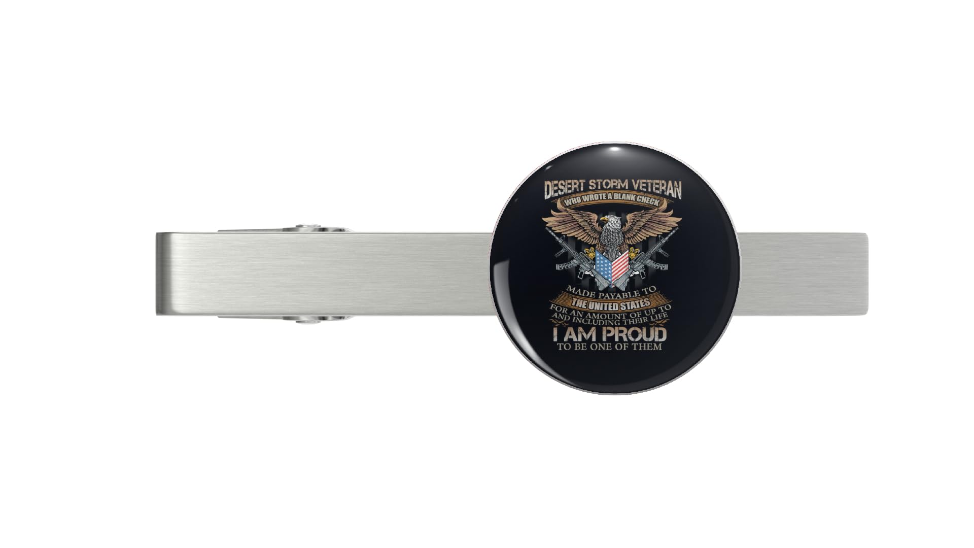 Veteran Desert Storm Veteran Proud One Of Them Silver Tie Clip Tie Bar Veteran Gift