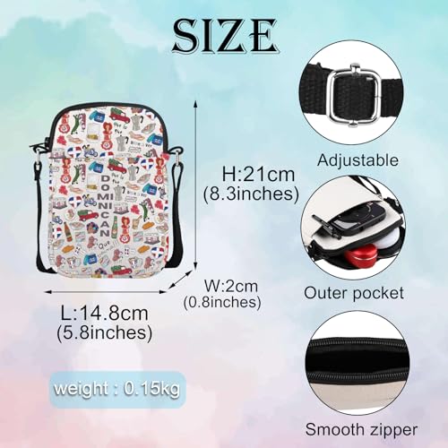 MEIKIUP Dominican Republic Crossbody Bag Dominican Republic Lover Gift Caribbean Themed Souvenir Gift4