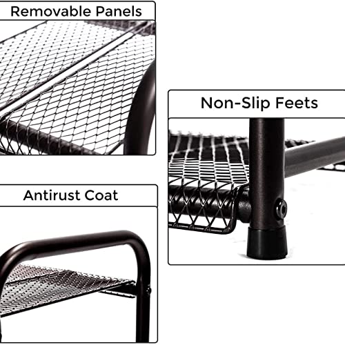 Storage Maniac Under Sink 2 Tier Expandable (Width & Height) Shelf Organizer, Under Sink Organizer And Storage With 10 Removable Steel Panels For Kitchen, Bathroom - From 18.5 To 30 Inches, Bronze #TOP4