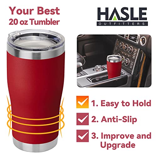 Image of HASLE OUTFITTERS 20 oz Tumbler Bulk, Stainless Steel Tumblers with Lid, Vacuum Insulated Tumbler, Double Wall Powder Coated Cup, coffee mugs, Wine Red, 6 Pack