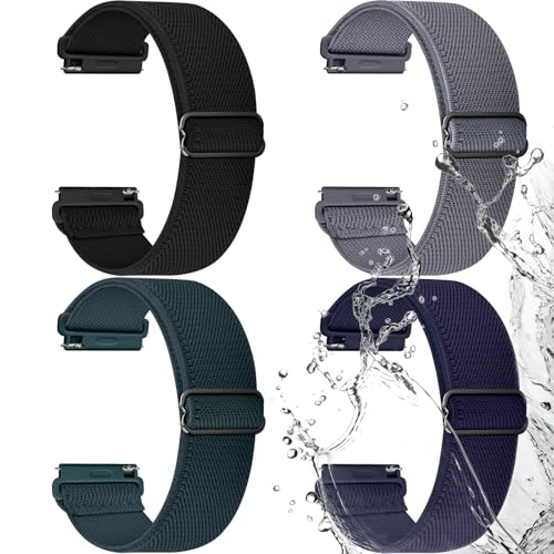 Fullmosa 22mm Correa de Reloj Nylon Resistante al Agua con Cierre Rápido Para Garmin Venu 3 2/Forerunner 255 265/Vivoactive 4,Samsung Galaxy Watch 3 45mm/Gear S3 Frontier